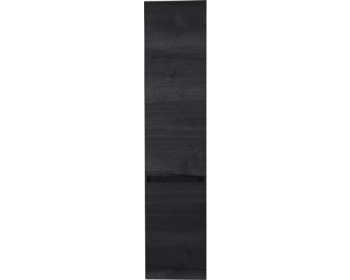 SANOX Hoge badkamerkast K-Line met twee binnenladen 160x35x35 cm black oak Hoog meubelstuk met lade en houten structuur