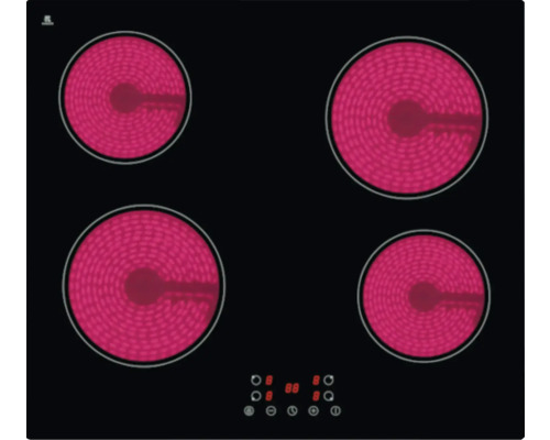 Keramische kookplaat met vier kookzones