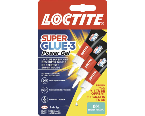 LOCTITE Power Flex secondelijm 3 g 3 stuks Loctite Super Glue-3 Power Gel, 3 tubes in de verpakking