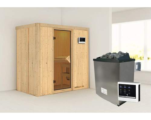 Sauna met saunakachel en bediening