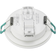 Achteraanzicht van een ronde inbouwspot met bevestigingsveren