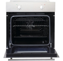 Geopende oven met grillrooster en heteluchtventilator