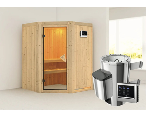 Sauna met saunakachel en bediening