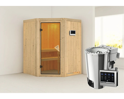 Sauna met kachel en bediening