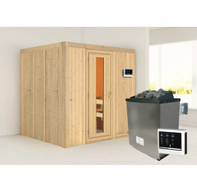 Houten sauna met saunakachel en bediening
