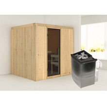 Sauna met saunakachel en saunastenen