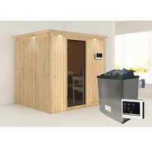 Houten sauna met saunakachel en digitale bediening