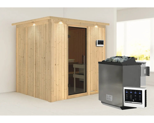 Sauna met saunakachel en bediening
