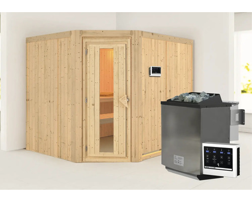 Sauna met saunakachel en bediening