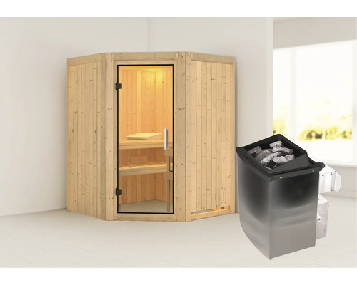 Houten sauna met kachel voor binnenshuis
