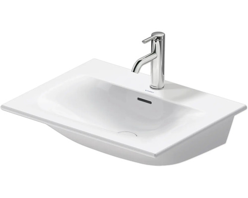 Witte opzetwastafel met kraan