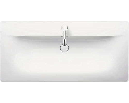 Bovenaanzicht van een wastafel met kraan