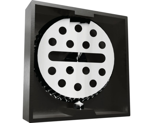 Decoratieve wandklok met ronde schijf en gatenpatroon