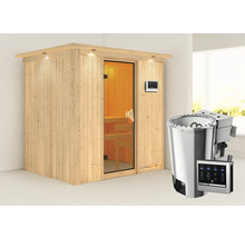 Houten sauna met saunakachel en bediening