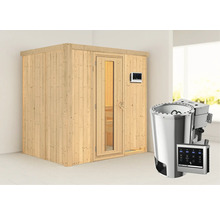 Houten sauna met saunakachel en bediening