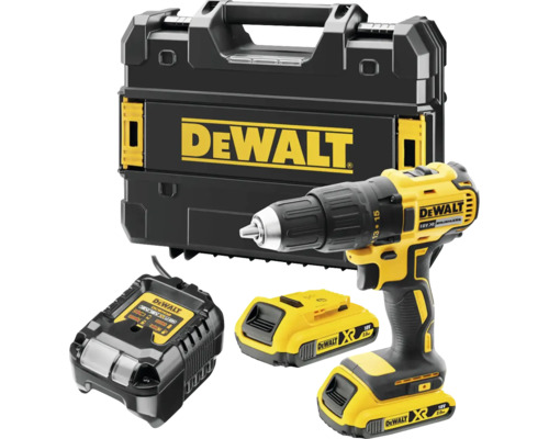 DeWalt accuboormachineset met transportkoffer, oplader en twee accu's