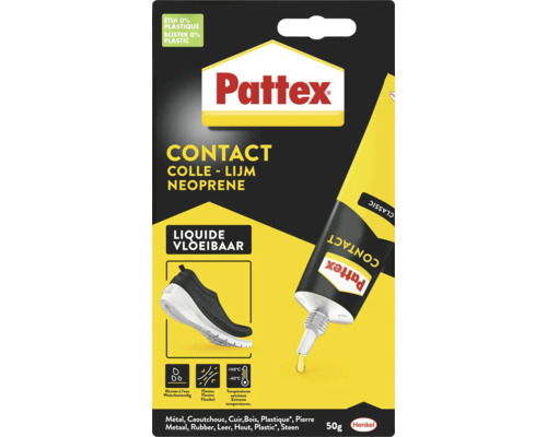 Pattex Contact Neopreenlijm, 50 gram, geschikt voor metaal, rubber, leer, hout, kunststof en steen