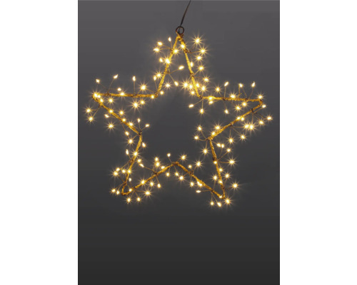 LAFIORA Kerstverlichting LED metalen ster 125 lampjes warm wit 30 cm