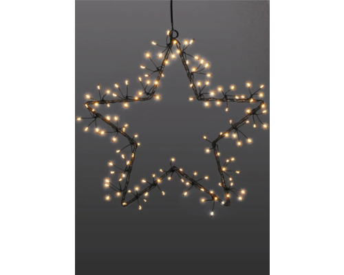 LAFIORA Kerstverlichting LED metalen ster 125 lampjes extra warm wit 30 cm