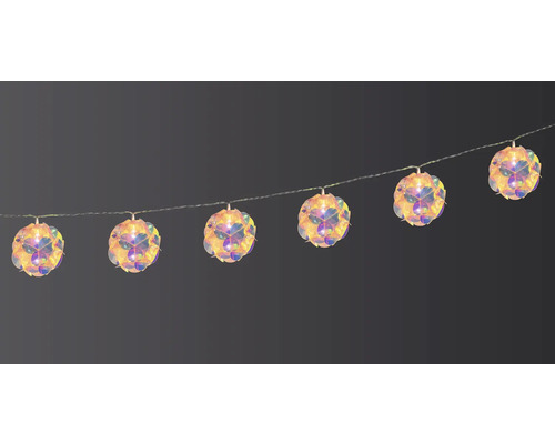 LAFIORA Kerstverlichting LED lichtsnoer ballen 10 lampjes warm wit 165 cm