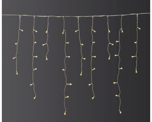 LAFIORA Kerstverlichting LED lichtsnoer ijsregen 600 lampjes warmwit 12 m Lichtsnoer met ijspegeldesign voor binnenshuis