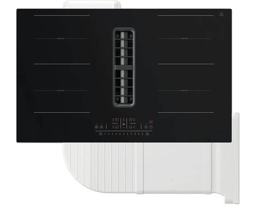 Inductiekookplaat met geïntegreerde afzuigkap