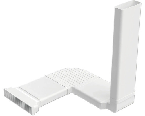 Wit ventilatiekanaal vormstuk in L-design