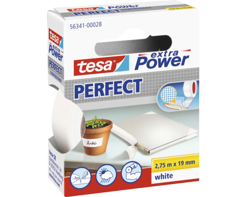 TESA Extra Power Perfect naadband wit 2,75 m x 19 mm Tesa extra Power Perfect textieltape, 2,75 m x 19 mm