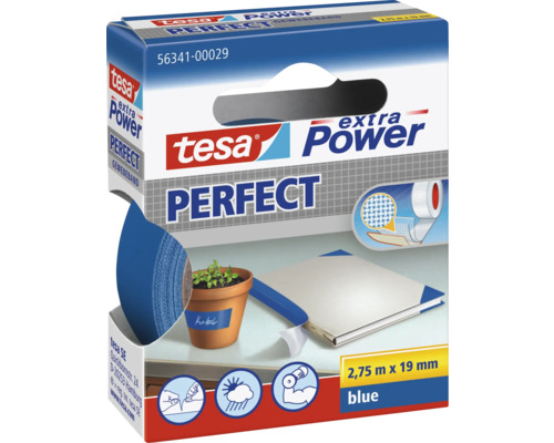 TESA Extra Power Perfect naadband blauw 2,75 m x 19 mm Tesa extra Power Perfect textieltape, 2,75 m x 19 mm