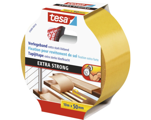 Tesa tapijttape extra sterk, 10 meter x 50 millimeter