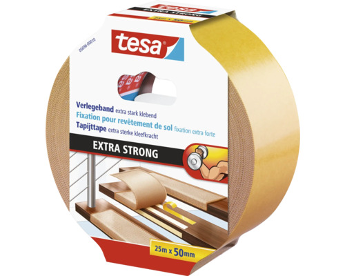 Tesa tapijttape extra sterk, 25 meter maal 50 millimeter