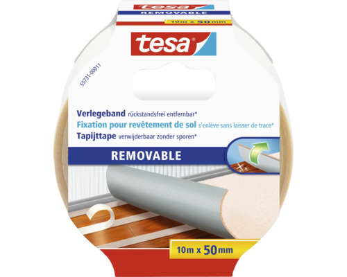 Tesa tapijttape verwijderbaar, 10 meter x 50 millimeter