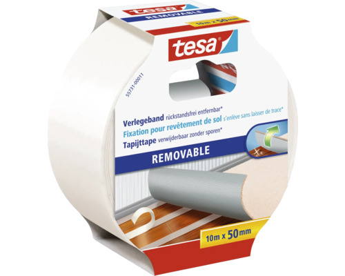 Tesa tapijttape verwijderbaar zonder sporen, 10 meter x 50 millimeter
