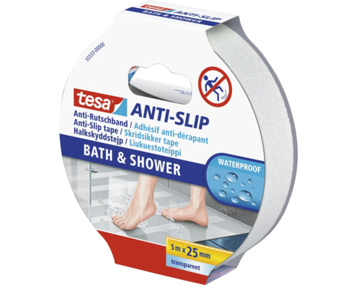 Tesa antislip tape voor bad en douche, 5 meter bij 25 millimeter