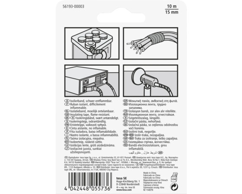 Illustraties voor het gebruik van moeilijk ontvlambare isolatietape