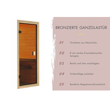 Bronskleurige glazen deur met massief houten frame