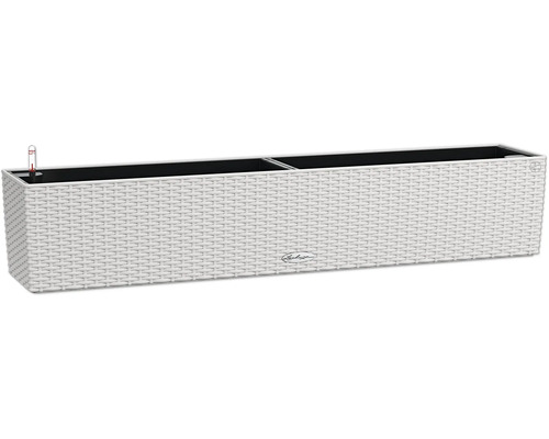 LECHUZA Balkonbak Balconera Cottage Kunststof grijs 99 cm x 19 cm x 19 cm Rechthoekige, witte plantenbak met irrigatiesysteem