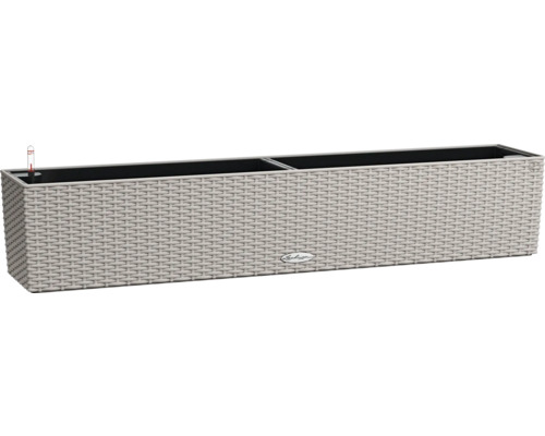 LECHUZA Balkonbak Balconera Cottage Kunststof bruin 99 cm x 19 cm x 19 cm Rechthoekige plantenbak met irrigatiesysteem en gevlochten ontwerp