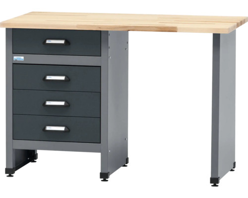Werkbank met laden en houten blad
