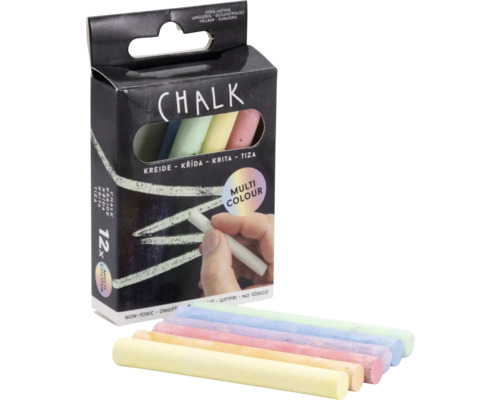 Verpakking met krijt, meerkleurig, 12 stuks