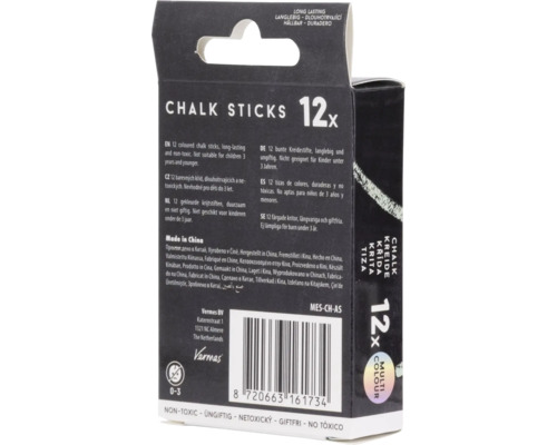 Verpakking met twaalf krijtstiften voor kinderen
