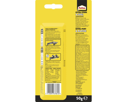 Pattex Extra Sterk en Snel lijm, 50 gram