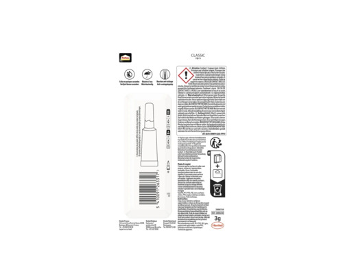 Pattex secondelijm Classic met dop om uitdroging te voorkomen