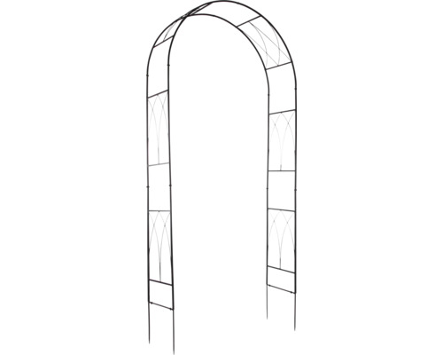 LAFIORA Rozenboog Metaal zwart 35 cm x 116 x 220 cm Metalen rozenboog voor de tuin