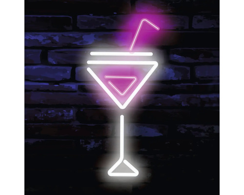 Neonreclame van een cocktailglas