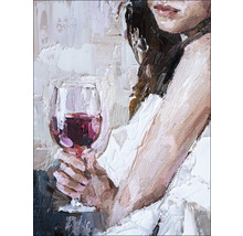 Schilderij van een vrouw met een wijnglas