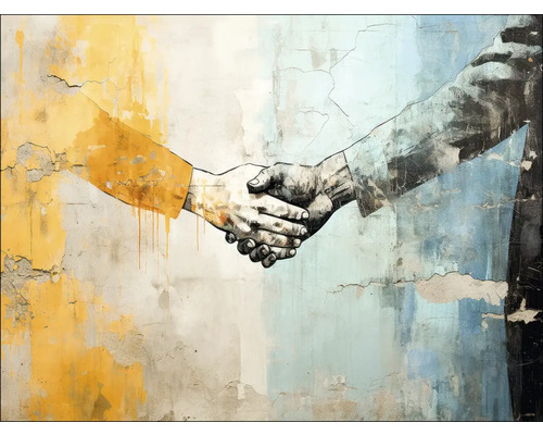 Schilderij van een weergave van een handdruk voor een muur