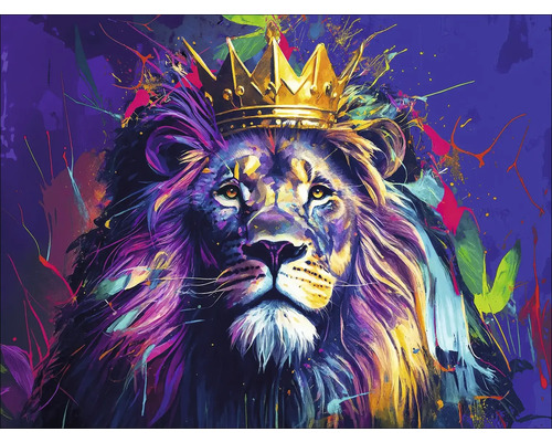 PURE LIVING Schilderij canvas Lion King II 116x84