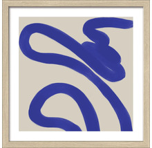 Ingelijste abstracte afbeelding met blauwe lijnen