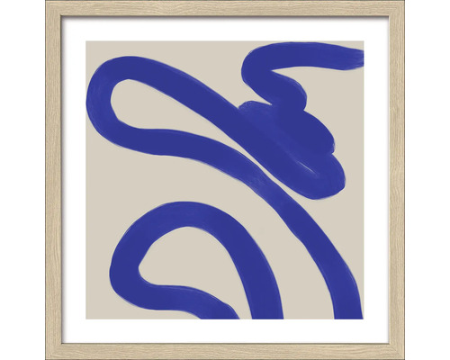Ingelijste abstracte afbeelding met blauwe lijnen